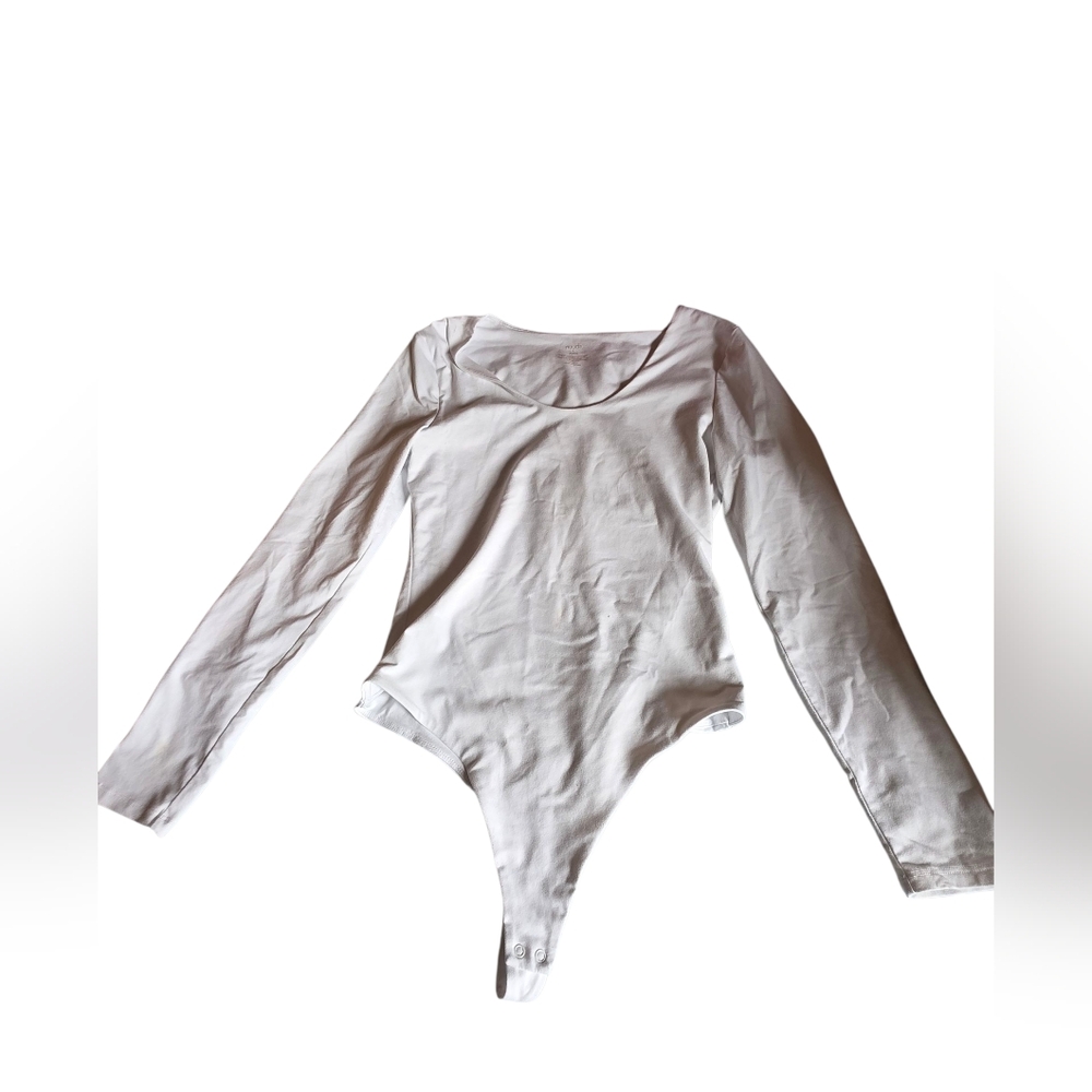 Nuuds White Longsleeve Bodysuit Size L